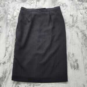 Vintage 90s Kasper ASL Skirt Womens 8 Black Pencil Lined Knee Length Goth Office